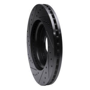 Ford Taurus Brake Rotor (1) - Front Right - R1 Concepts - Drilled & Slotted - Black - `09-`10